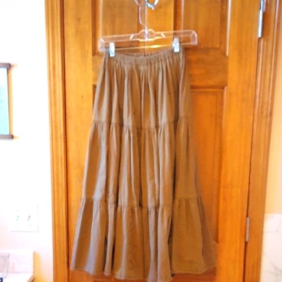 Vintage Brown Tiered Maxi Skirt - Picture 1 of 4